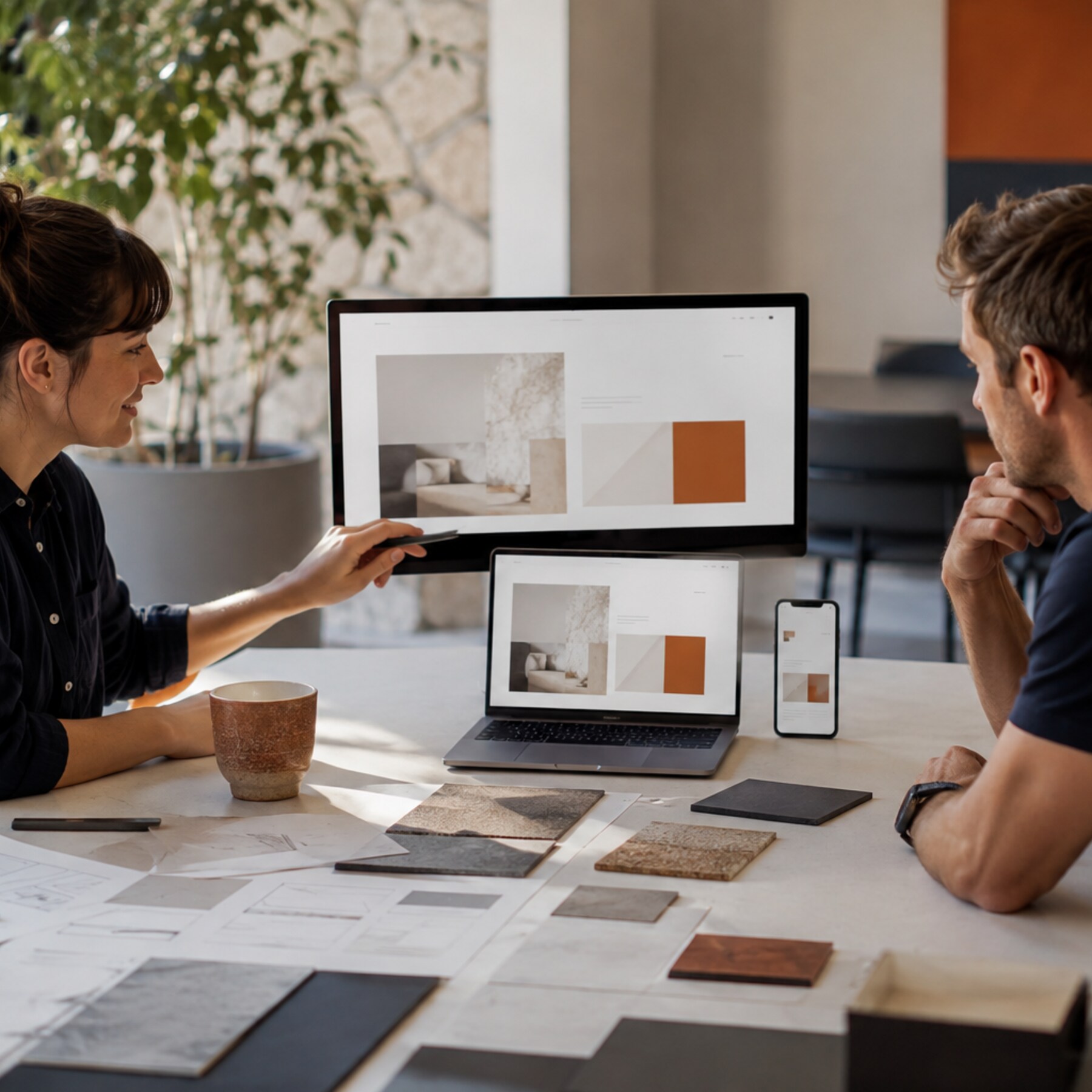 Professional digital marketing workspace